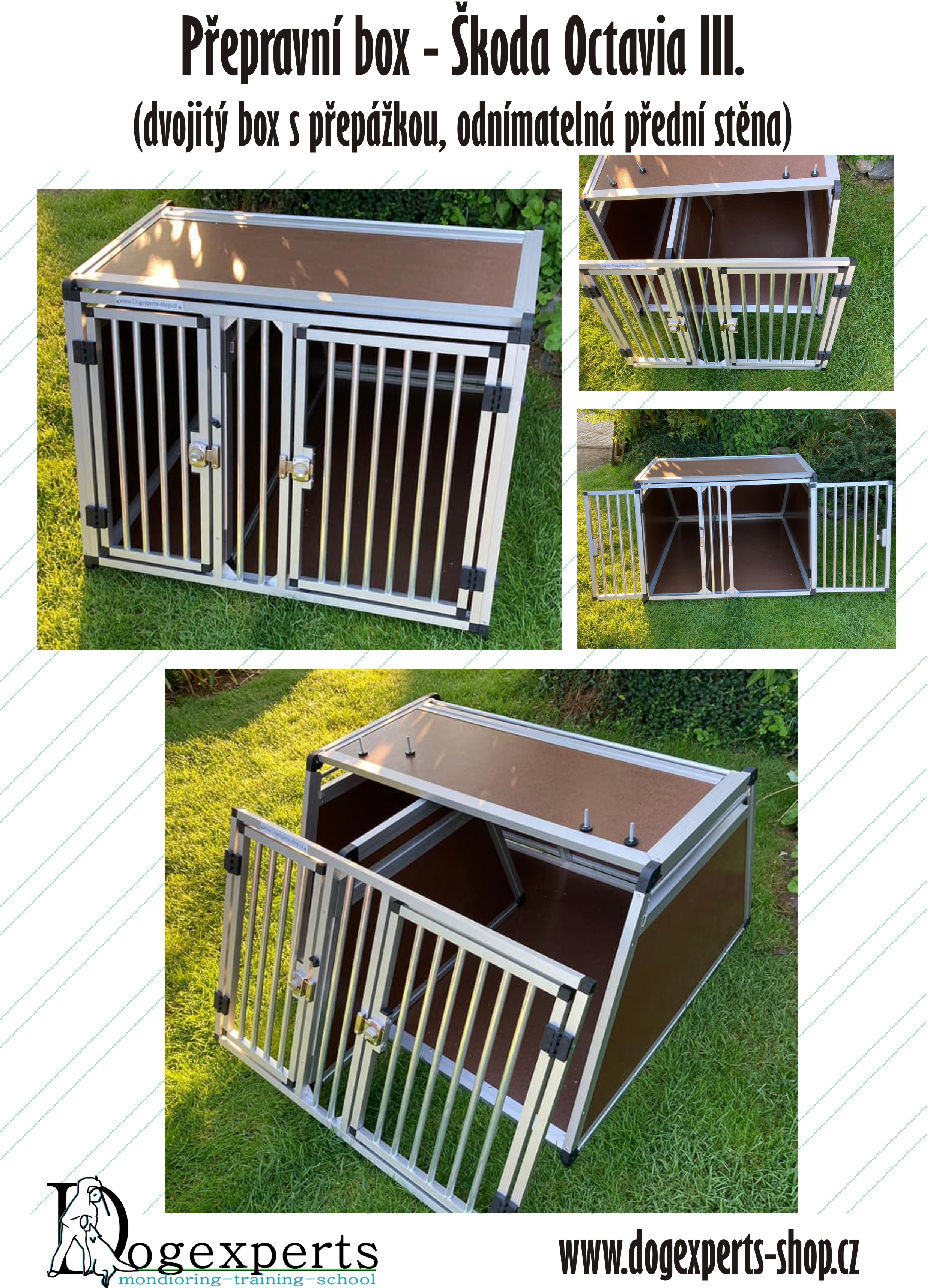 Přepravní box do auta Škoda Octavia III. odnímatelná přední stěna